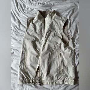 Suitsupply Cream Sleeveless Zip-Front Vest